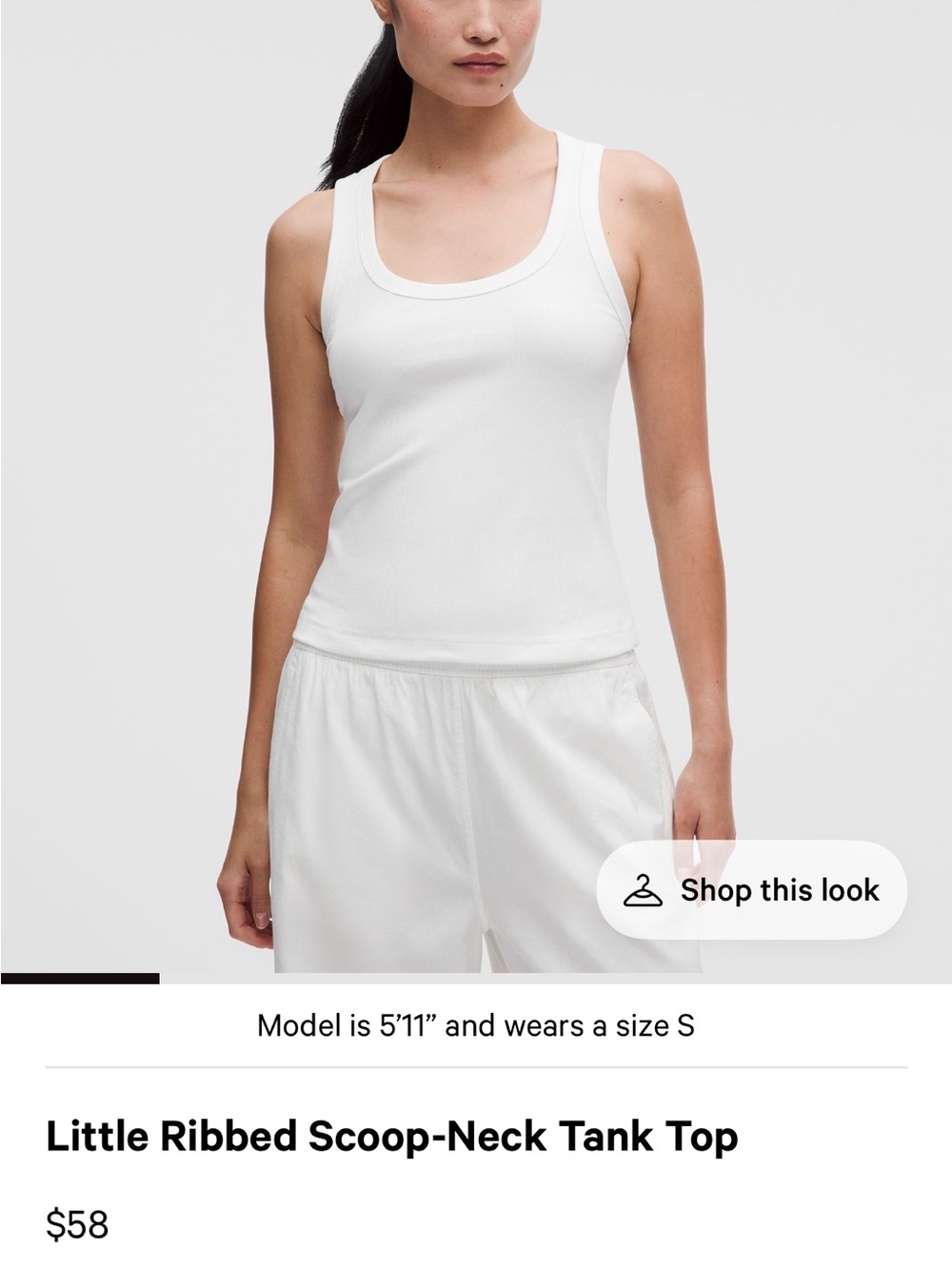 2 Lululemon Little Ribbed Scoop-Neck Tank Tops